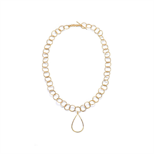 Genevive sterling silver gold plated cubic zirconia chain necklace