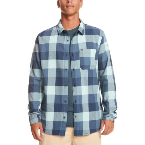 Quiksilver motherfly mens flannel check print button-down shirt