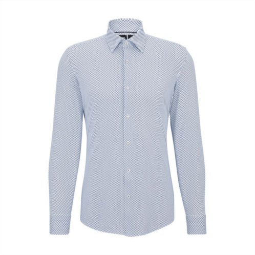 BOSS slim-fit shirt in patterned performance-stretch fabric