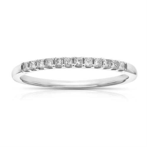 Vir Jewels 1/5 cttw princess cut diamond wedding band 14k white gold 12 stones prong set