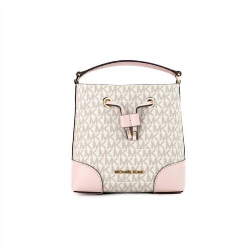 Michael Kors mercer small powder blush multi pvc bucket crossbody handbag womens purse