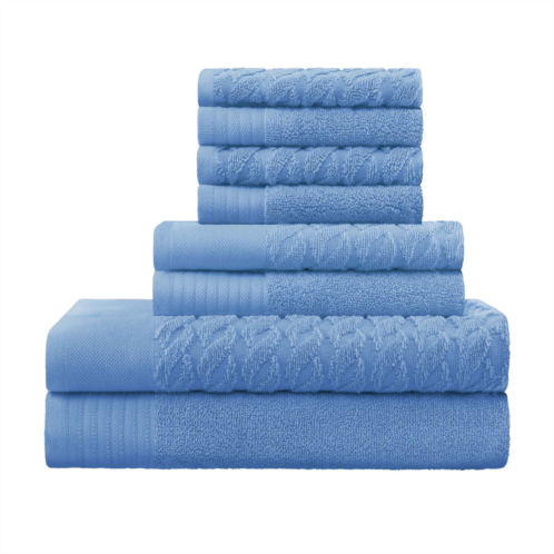 Superior turkish cotton jacquard assorted 8-piece towel set