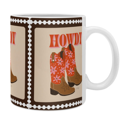 Deny Designs cat coquillette howdy cowgirl coral pink coffee mug
