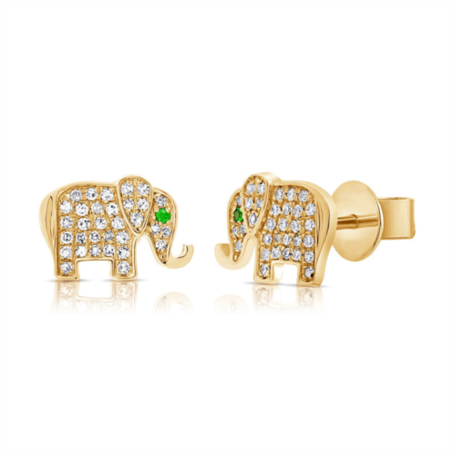 Sabrina Designs 14k gold & diamond elephant stud earrings