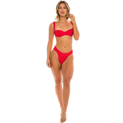 JMP The Label london banded cheeky bikini bottom - amore red paisley