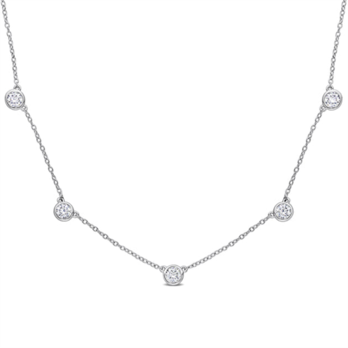 Mimi & Max 2 1/4 ct dew created moissanite yard necklace in sterling silver