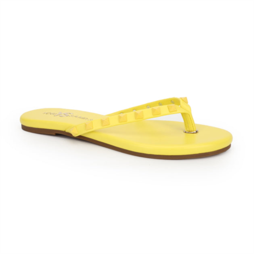 Yosi Samra rivington stud flip flop in canary yellow