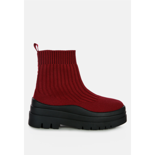London Rag quavo knitted platform chunky boots