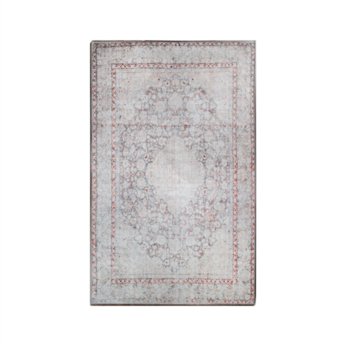 Superior medallion polyester distressed flat-weave indoor area rug collection