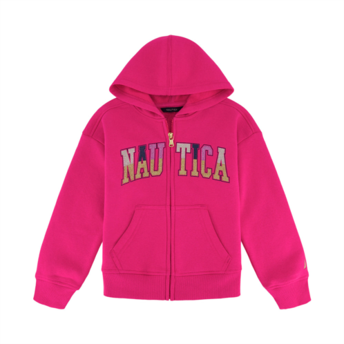 Nautica girls glitter full-zip fleece hoodie (7-16)