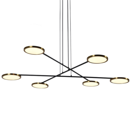 VONN Lighting torino vac3196ab 39 integrated led chandelier lighting fixture with rotating led disks in antique brass