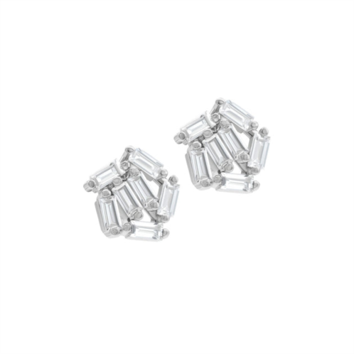 Adornia multi shape cluster crystal stud earrings silver