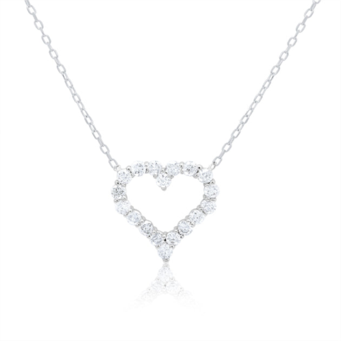 Diana M. 14 kt white gold diamond pendant with open-heart design adorned with 0.50 cts tw diamonds