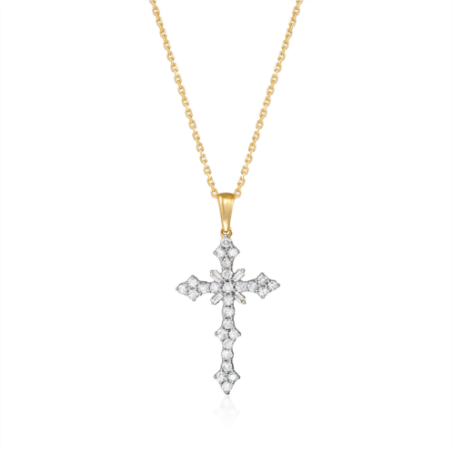 Ross-Simons diamond cross pendant necklace in 18kt gold over sterling