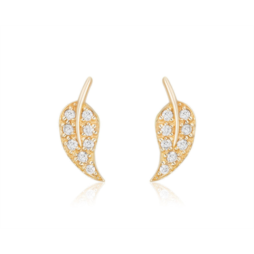 Ariana Rabbani diamond leaf earrings yellow gold
