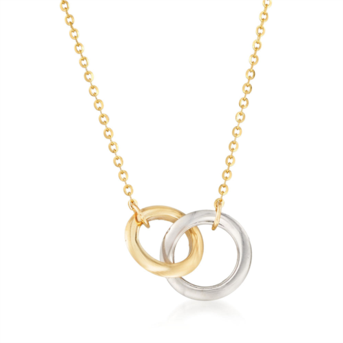 Ross-Simons 14kt 2-tone gold interlocking double circle necklace