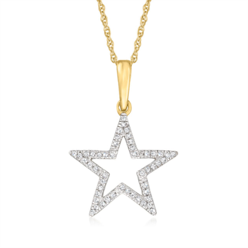 Canaria Fine Jewelry canaria diamond-accented star pendant necklace in 10kt yellow gold