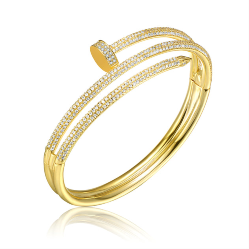 Rachel Glauber ra gold plated cubic zirconia bangle bracelet