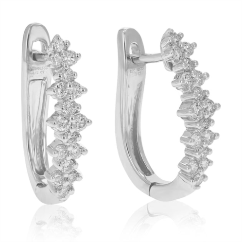 Vir Jewels 1/2 cttw round cut lab grown diamond hoop earrings in .925 sterling silver prong set 2/3 inch