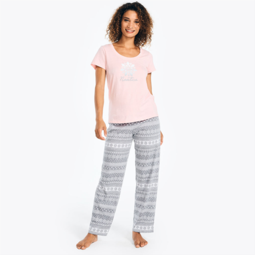 Nautica womens printed pajama pant set