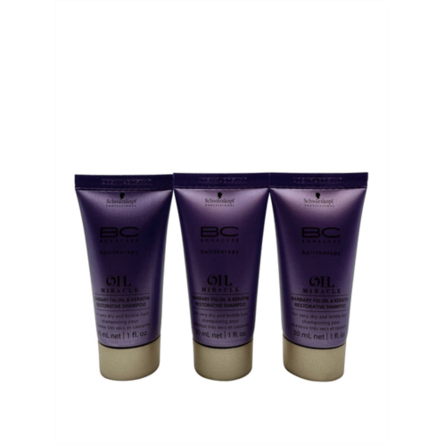 Schwarzkopf bonacure oil miracle restorative shampoo 1 oz set of 3