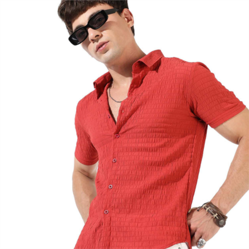 Campus Sutra mens textured casual shirt