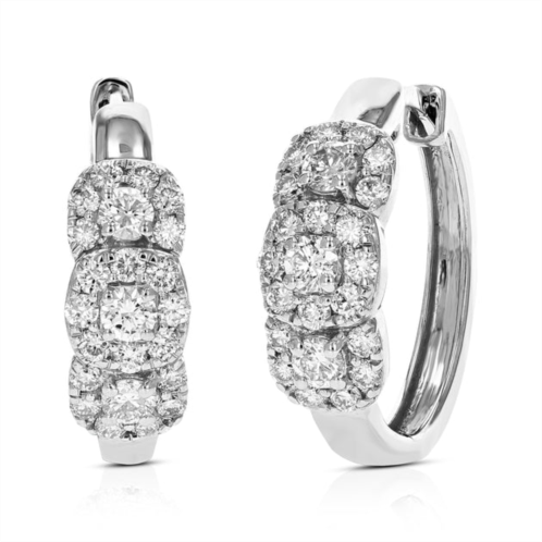 Vir Jewels 1 cttw 46 stones si2-i1 clarity lab grown diamond hoop earrings .925 sterling silver round cut prong set
