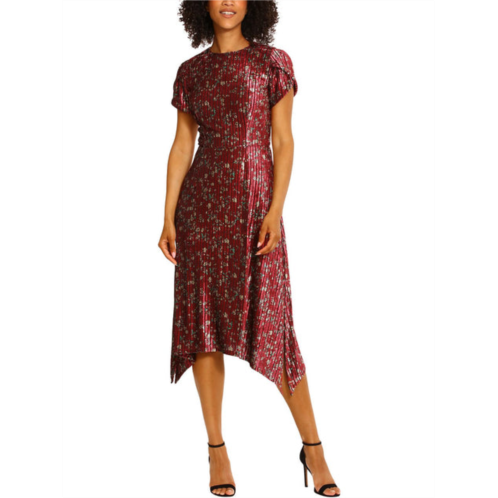 Maggy London womens velvet floral cocktail and party dress
