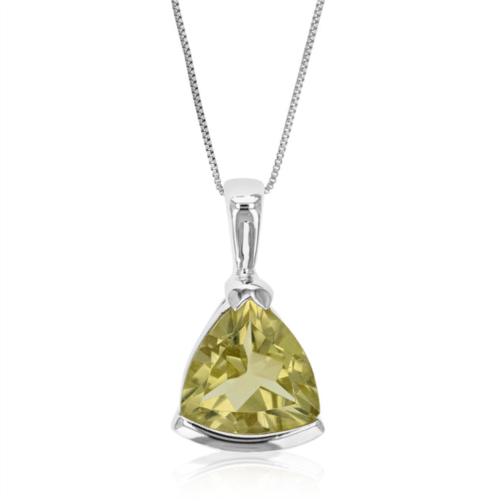 Vir Jewels 1.80 cttw pendant necklace, lemon quartz pendant necklace for women in .925 sterling silver with 18 inch chain, channel setting