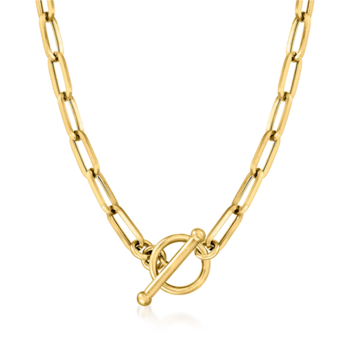 RS Pure ross-simons italian 14kt yellow gold paper clip link toggle necklace