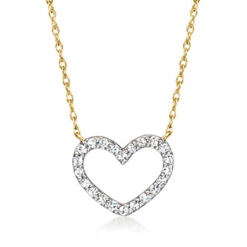 RS Pure by ross-simons diamond heart necklace in 14kt yellow gold