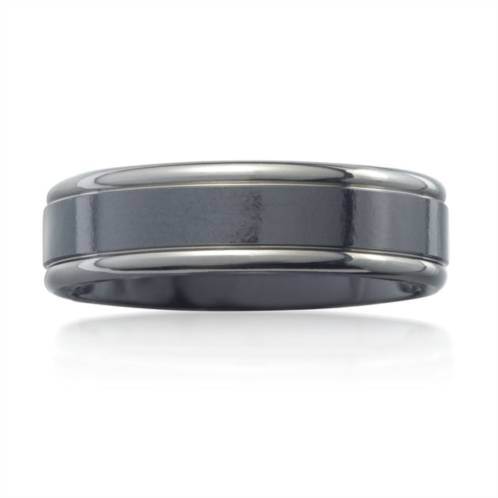 Ross-Simons mens 6.5mm black titanium wedding ring