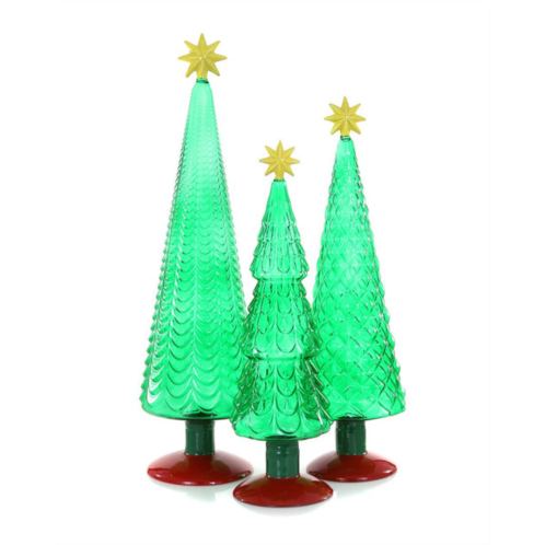 Cody Foster & Co. set of 3 translucent conifers green marigold ornaments