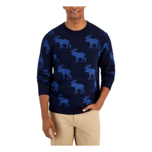 Club Room moose mens wool blend crewneck pullover sweater
