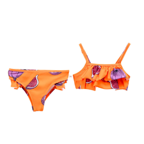 Moi noi orange fig print two piece swimsuit