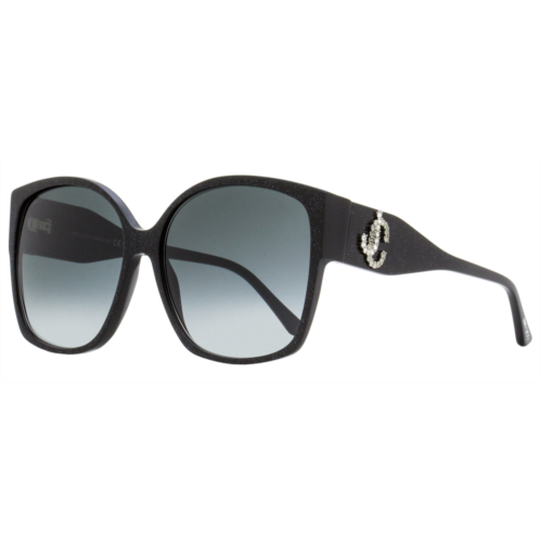 Jimmy Choo womens square sunglasses noemi dxf9o black glitter 61mm