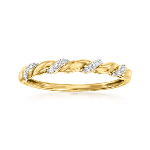 RS Pure ross-simons diamond-accented twisted ring in 14kt yellow gold