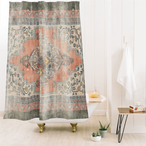 Deny Designs little arrow design co turkish floral orange olive shower curtain