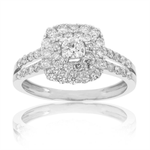 Vir Jewels 7/8 cttw diamond wedding engagement ring 14k white gold cushion shape bridal