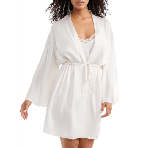 Flora Nikrooz womens ember solid luxe woven wrap robe