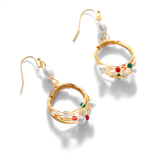 SOHI gold plated pearls drop earring