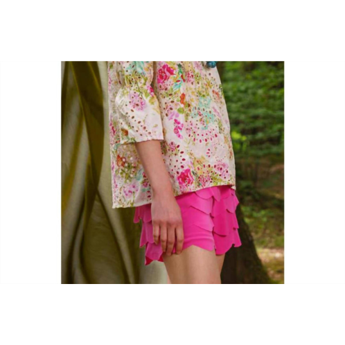 ISLE by Melis Kozan layered ruffle shorts in pink passion