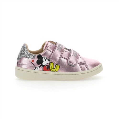 Master of Arts pink mickey glitter tab velcro sneakers