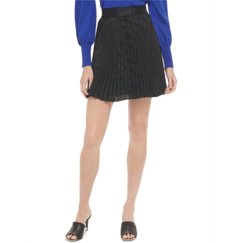 DKNY womens pleated burnout mini skirt