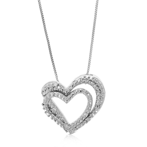 Vir Jewels 1/14 cttw lab grown diamond heart pendant necklace .925 sterling silver 1/2 inch with 18 inch chain, size 1/2 inch