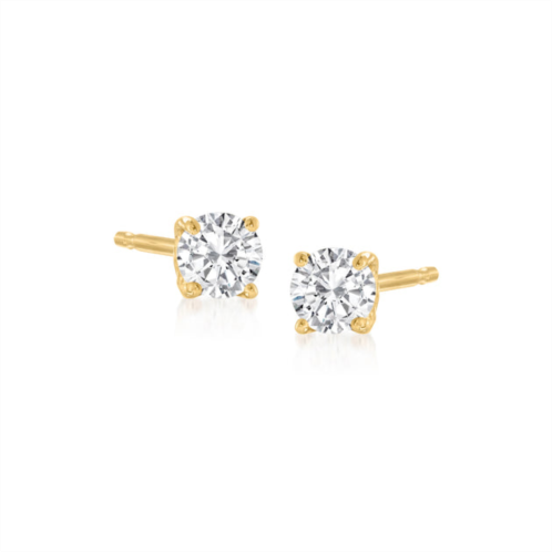 RS Pure ross-simons diamond stud earrings in 14kt yellow gold