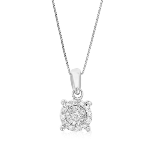 Vir Jewels 1/8 cttw lab grown diamond circle pendant necklace .925 sterling silver 1/4 inch with 18 inch chain