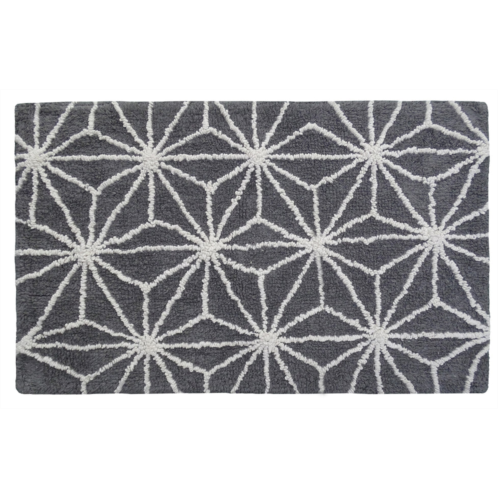 Vibhsa gray bathroom rug with geometric pattern