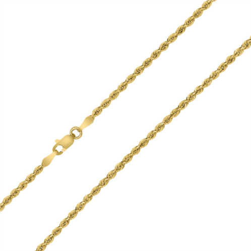 Monary 10k yellow gold 2mm sparkle rope chain with lobster clasp - 18 inch