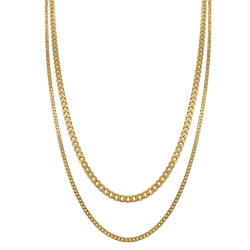 Adornia mens water resistant curb chain set gold